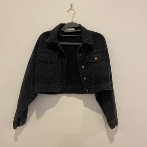 Black Cropped Jean Jacket